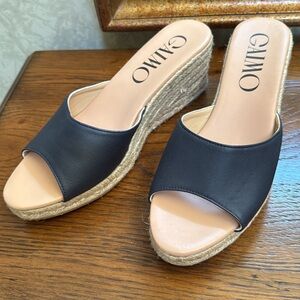 New Giamo Navy blue Espadrille Wedge Sandals. Size 40.